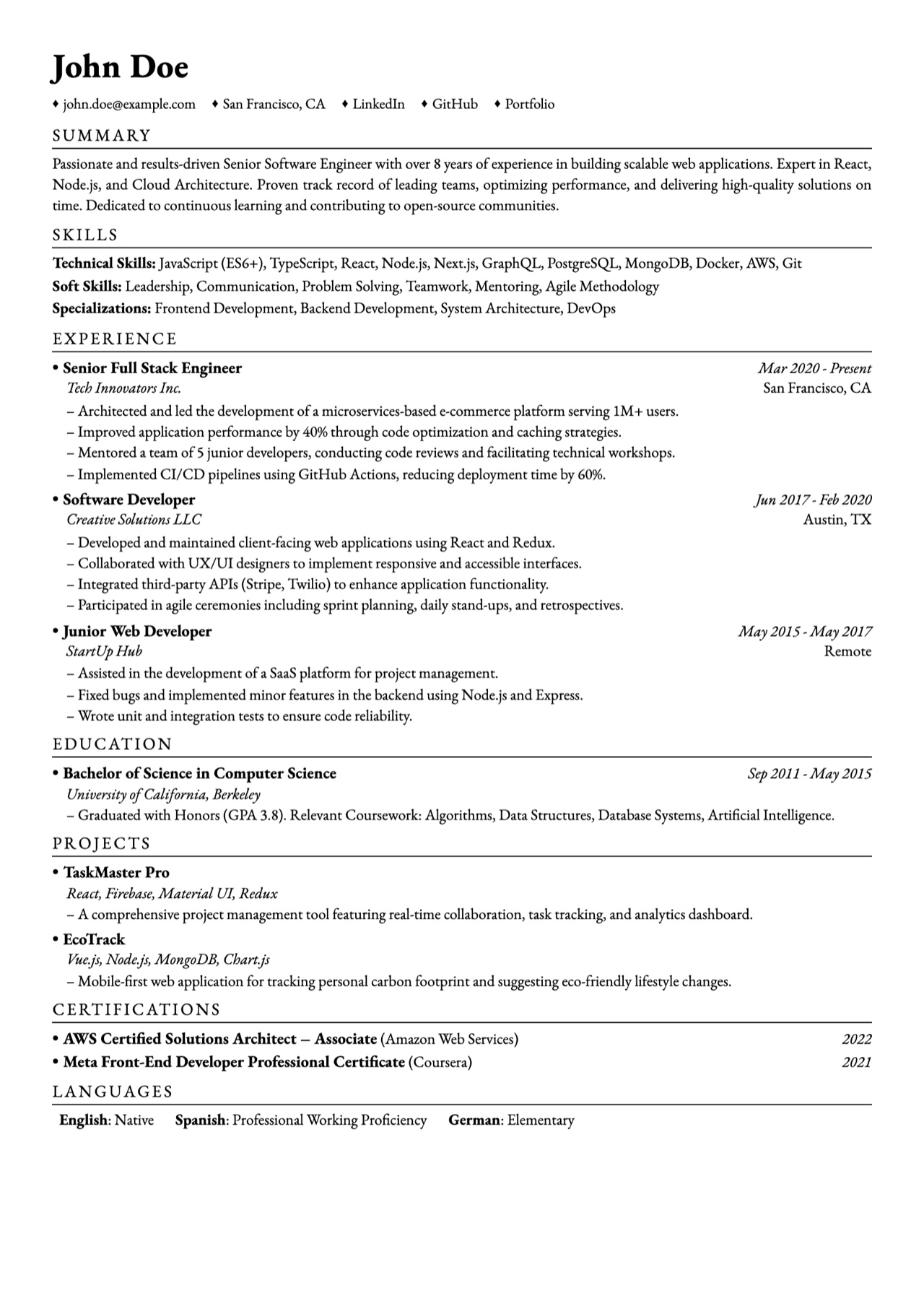 LaTeX Classic template preview